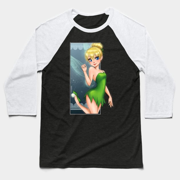 Tinkerbell Baseball T-Shirt by Mari945